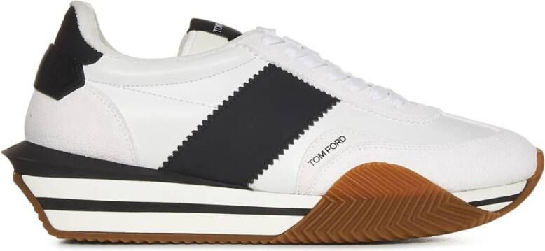 Tom Ford Leren lage sneakers met contrasterende inzetstukken Multicolor Heren