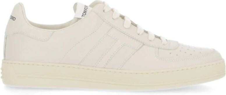 Tom Ford Leren Logo Sneakers Mannen Italië White Heren