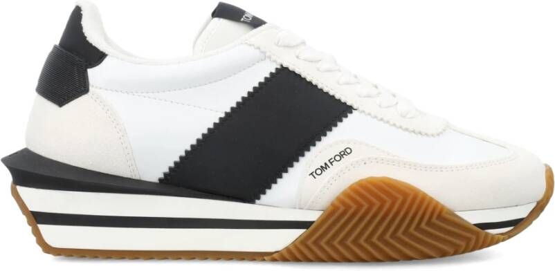 Tom Ford Witte Zwarte Sneakers James Aw24 White Heren