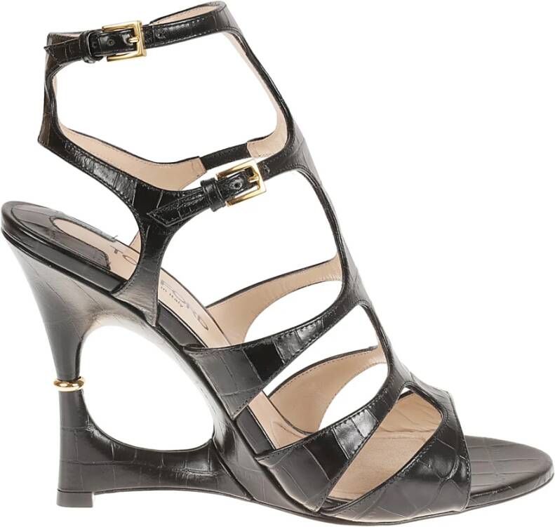 Tom Ford Zwarte Croc Cage Sandalen Black Dames