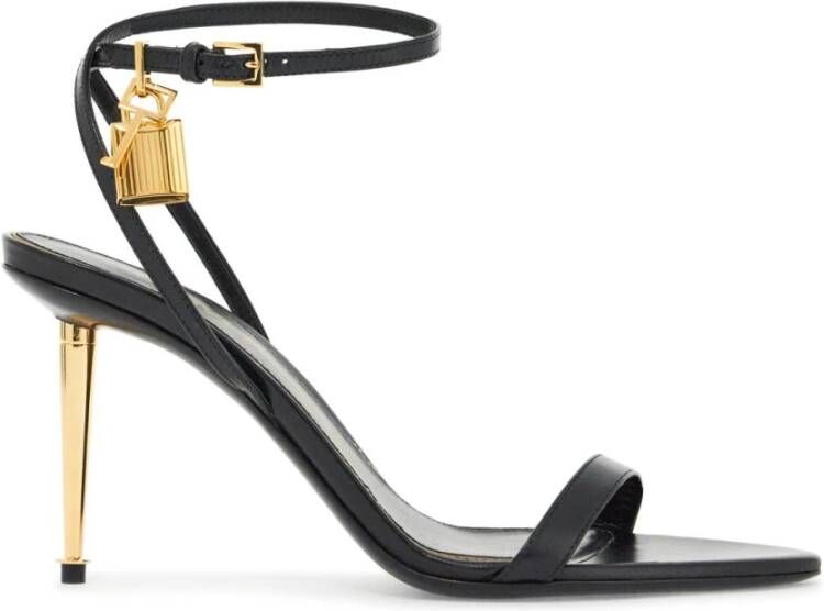 Tom Ford Zwarte Geitenleren Stiletto Sandalen Black Dames