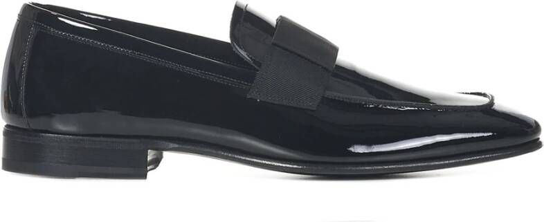 Tom Ford Zwarte Lakleren Loafers met Grosgrain Black Heren