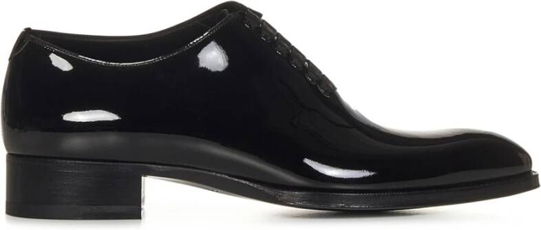 Tom Ford Zwarte Lakleren Veterschoenen Black Heren