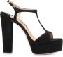 Tom Ford Zwarte Leren Blokhak Sandalen Black Dames - Thumbnail 1