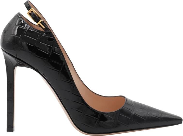 Tom Ford Zwarte Leren Croco Pumps met Hak Black Dames