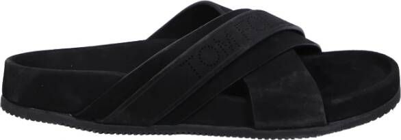 Tom Ford Zwarte Leren Sandalen Stijlvol Ontwerp Black Heren