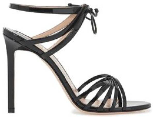 Tom Ford Glanzende Criss-Cross Leren Sandalen Black Dames