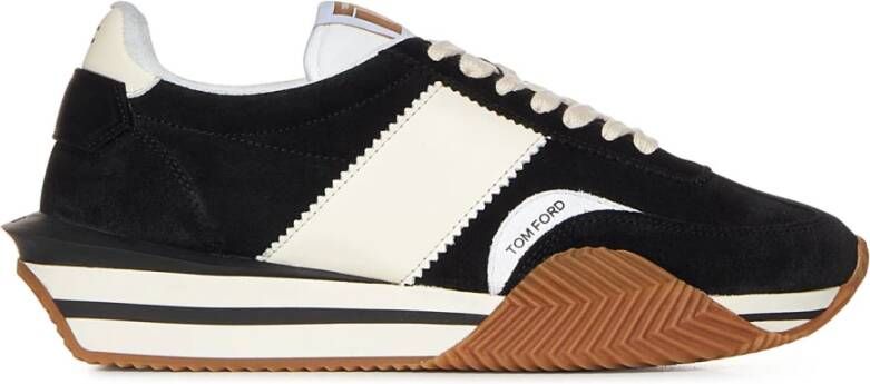 Tom Ford Zwarte Suède Sneakers met Leren Details Multicolor Heren