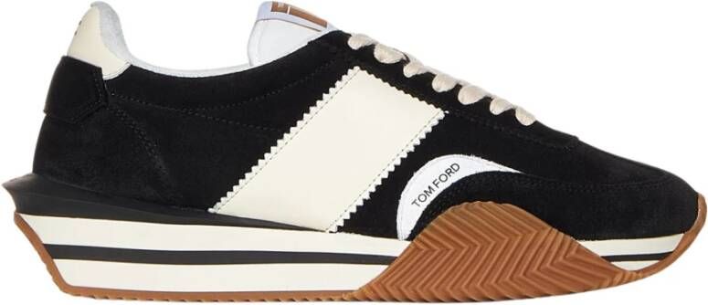 Tom Ford Zwarte Suède Sneakers met Leren Details Multicolor Heren