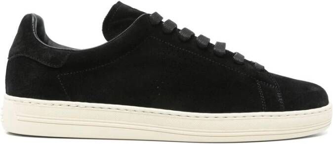 Tom Ford Zwarte Vetersneaker met Merkhiel Black Heren