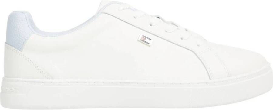 Tommy Hilfiger Sportieve Veterschoenen Wit Contrast Logo White Dames