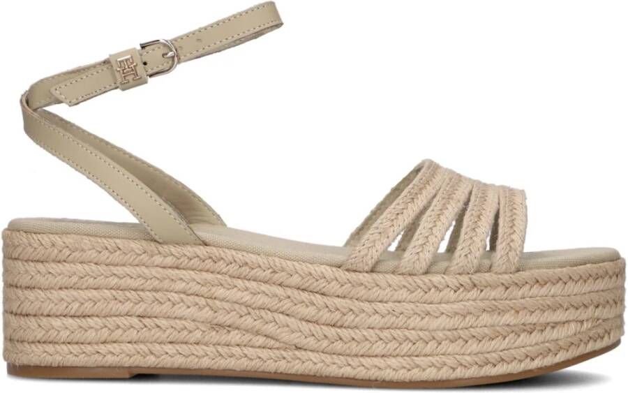 Tommy Hilfiger Beige Espadrille Sandal Essential Basic Flatform Beige Dames