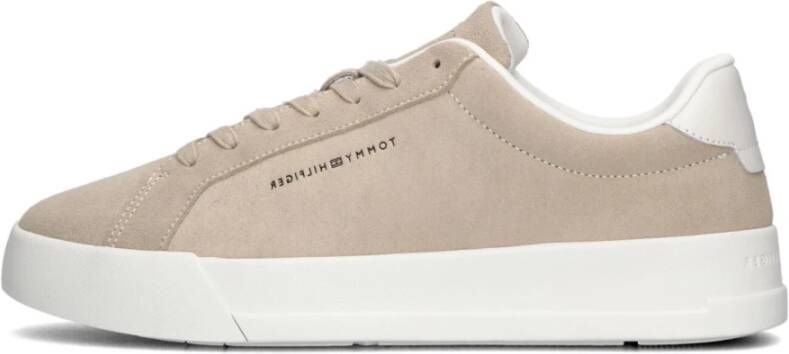 Tommy Hilfiger Beige Suède Lage Sneakers Beige Heren