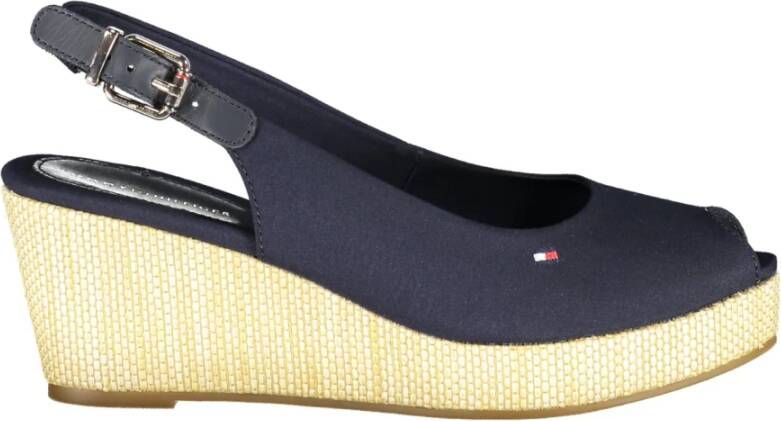 Tommy Hilfiger Sandaaltjes ICONIC ELBA SLING BACK WEDGE zomerschoen sandaal keilhak met jute bekleding