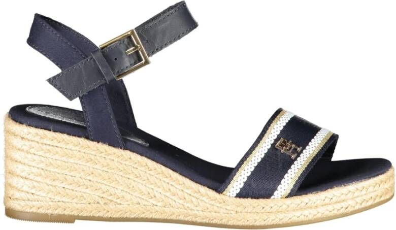 Tommy Hilfiger Blauwe enkelband sandaal met logo Blue Dames