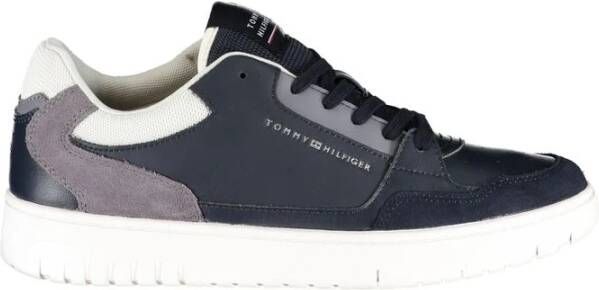 Tommy Hilfiger Blauwe Heren Sneakers met Contrasterende Details Blue Heren