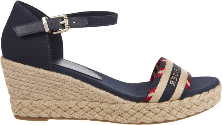 Tommy Hilfiger Sleehaksandaaltjes CORPORATE WEBBING LOW WEDGE