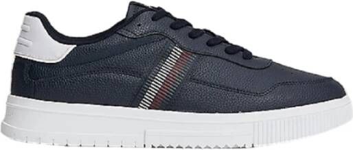 Tommy Hilfiger Blauwe Lage Sneakers Leer Nylon Blue Heren