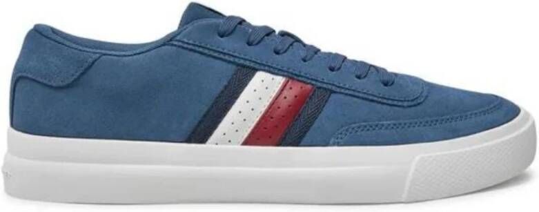 Tommy Hilfiger Blauwe Leren Lage Sneakers Blue Heren