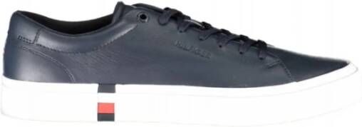 Tommy Hilfiger Blauwe Leren Sneakers Desert Sky Blue Heren