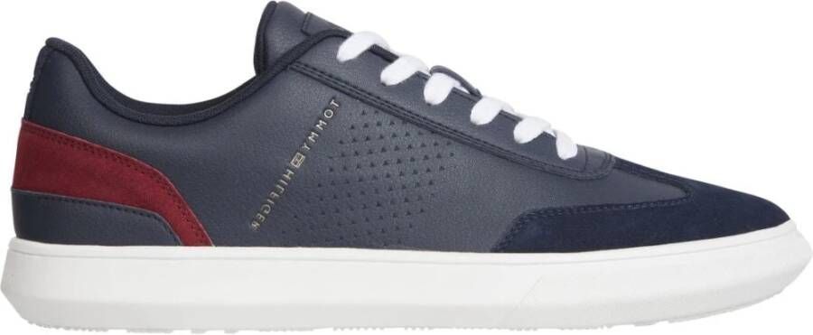 Tommy Hilfiger Blauwe Leren Sneakers voor Mannen Blue Heren