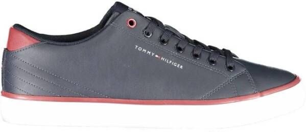 Tommy Hilfiger Blauwe Polyester Sneaker met Contrastdetails Blue Heren