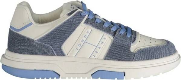 Tommy Hilfiger Blauwe Polyester Sneakers met Veters Contrastdetails Logo Blue Dames