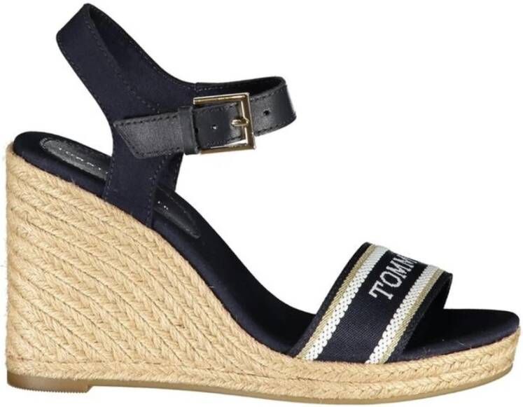 Tommy Hilfiger Sleehaksandaaltjes WEBBING WEDGE SANDAL zomerschoen sandaal keilhak met verstelbare gesp