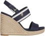 Tommy Hilfiger Blauwe Sleehak Sandaal Platte Sandalen Blue Dames - Thumbnail 7