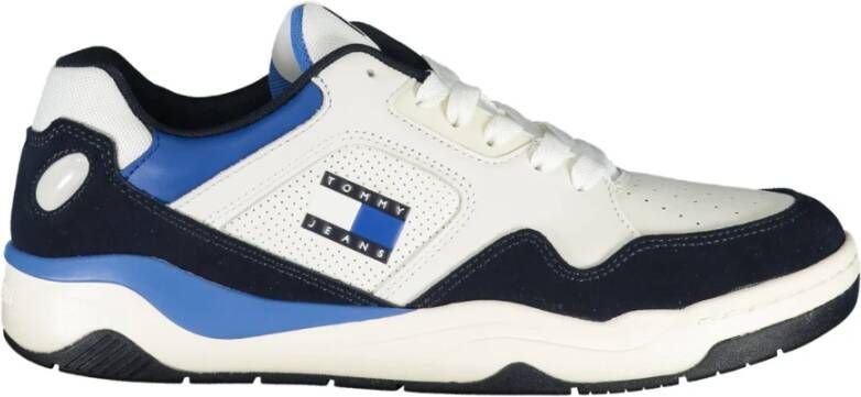 Tommy Hilfiger Blauwe Sportieve Vetersneakers met Contrastdetails en Logoprint Blue Heren