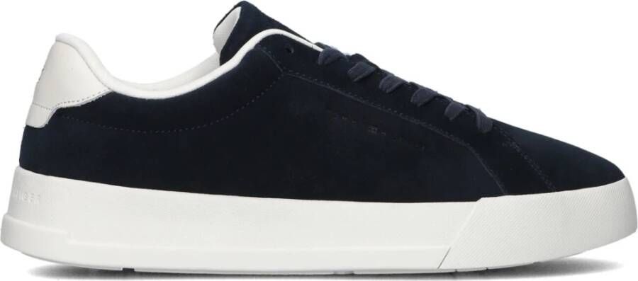 Tommy Hilfiger Blauwe Suède Stijlvolle Court Sneakers Blue Heren