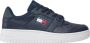 Tommy Hilfiger Retro Basket leren heren sneakers Blauw Uitneembare zool - Thumbnail 30