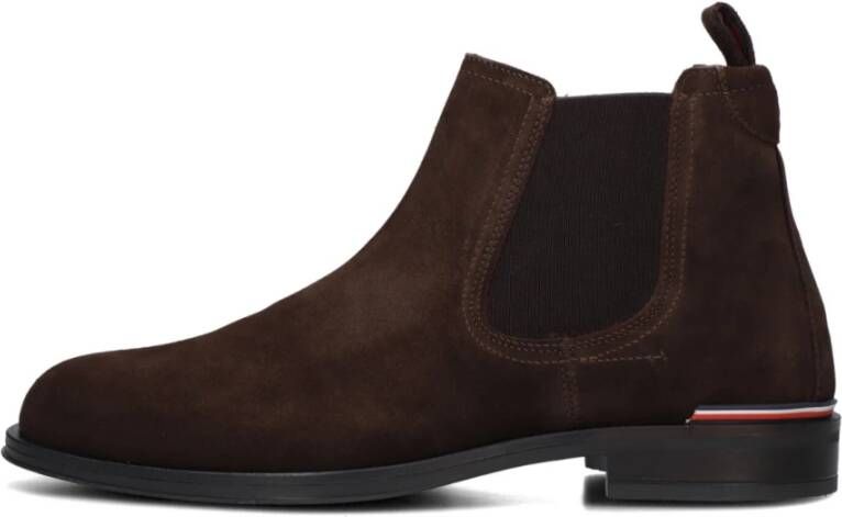 Tommy Hilfiger Bruine Suède Chelsea Boots voor Heren Brown Heren