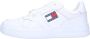 Tommy Hilfiger Tommy Jeans Tommy Jeans Retro Basket Lage sneakers Leren Sneaker Wit - Thumbnail 3