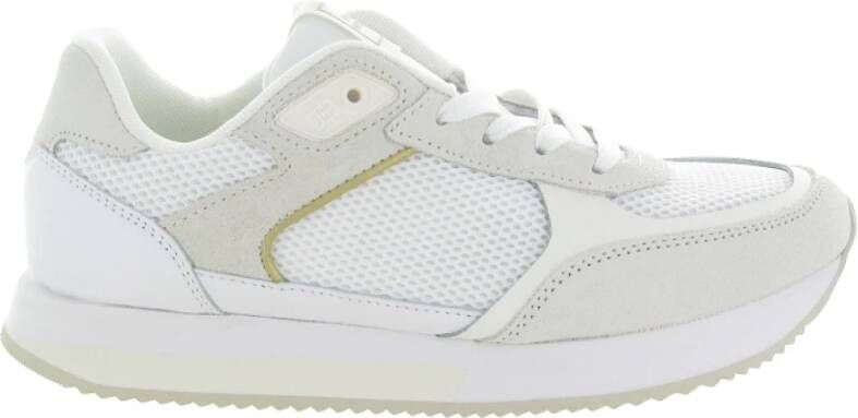 Tommy Hilfiger Core Leather Mix Elevated Runner Schoenen White Dames