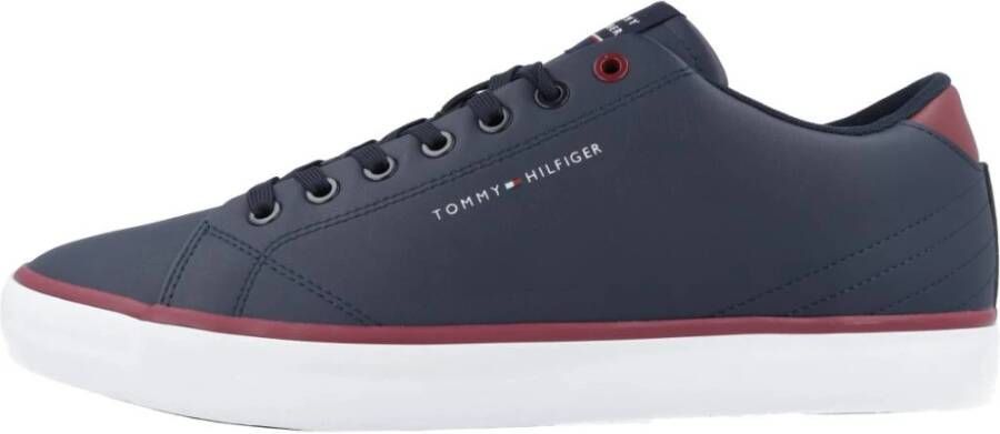 Tommy Hilfiger Blauwe Polyester Sneaker met Contrastdetails Blue Heren