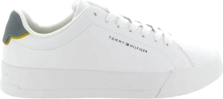 Tommy Hilfiger Court Leren Detail Schoenen White Heren