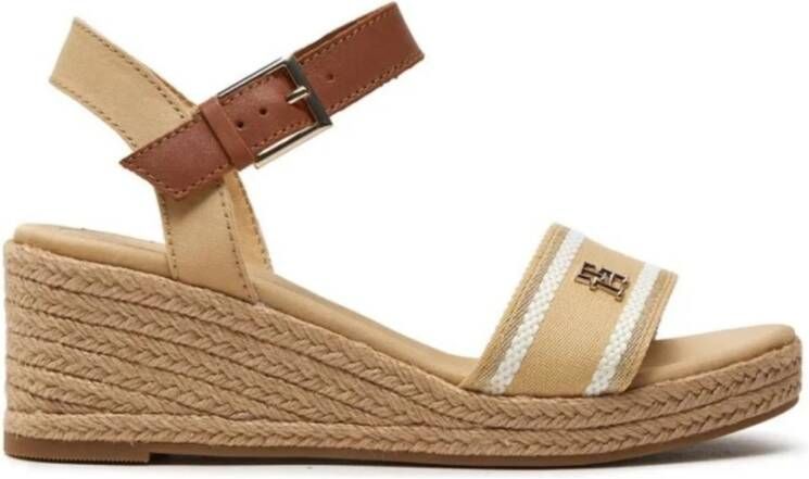 Tommy Hilfiger Sleehaksandaaltjes WEBBING WEDGE SANDAL zomerschoen sandaal keilhak met verstelbare gesp