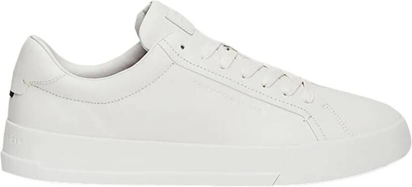 Tommy Hilfiger Ecru Leren Court Sneakers White Heren