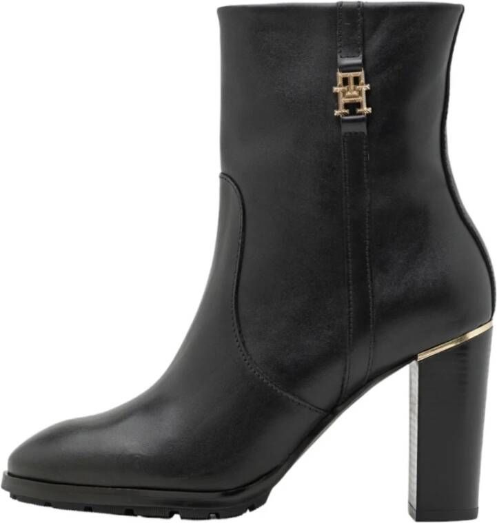 Tommy Hilfiger Essential Midheel Suede Feminine Hardware Black Dames