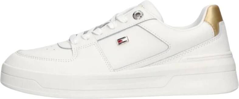 Tommy Hilfiger Essential Basket Sneaker Wit Leer White Dames