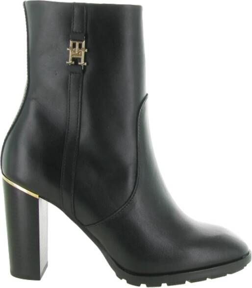 Tommy Hilfiger Essential Midheel Suede Feminine Hardware Black Dames