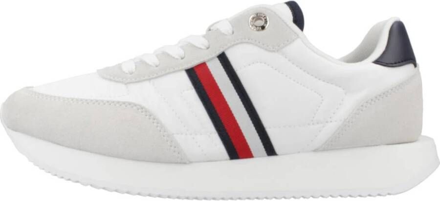 Tommy Hilfiger Witte Sneakers met Contrastdetails en Logo White Dames