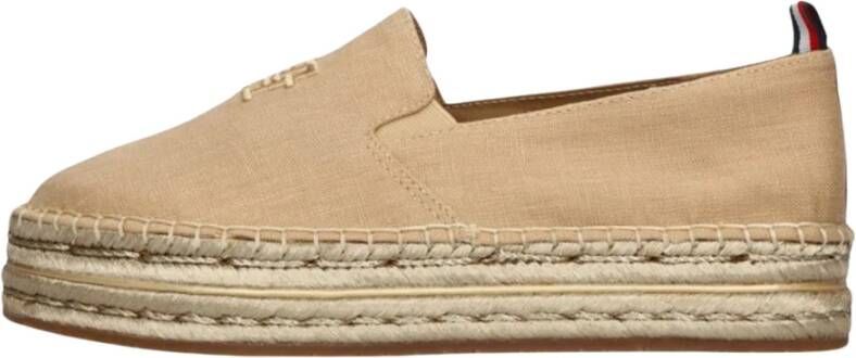 Tommy Hilfiger Geborduurde Flatform Espadrilles Brown Dames