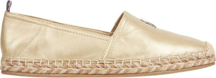 Tommy Hilfiger Gouden Platte Espadrilles Dames Schoenen Yellow Dames