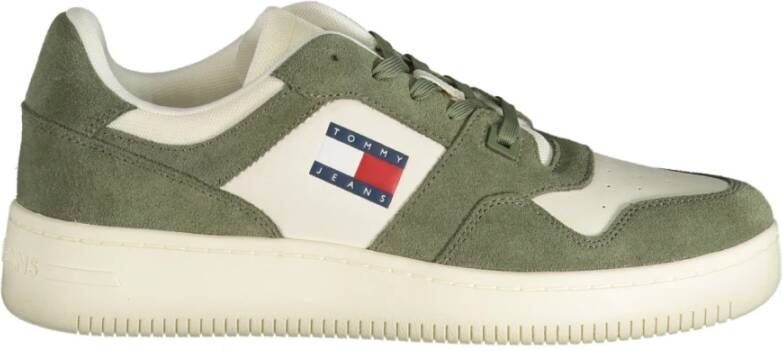 Tommy Hilfiger Groene Heren Sportschoenen met Contrastdetails Green Heren