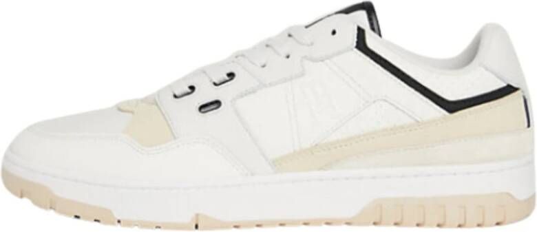 Tommy Hilfiger Heren Basketbalsneakers met Contrasterende Texturen White Heren