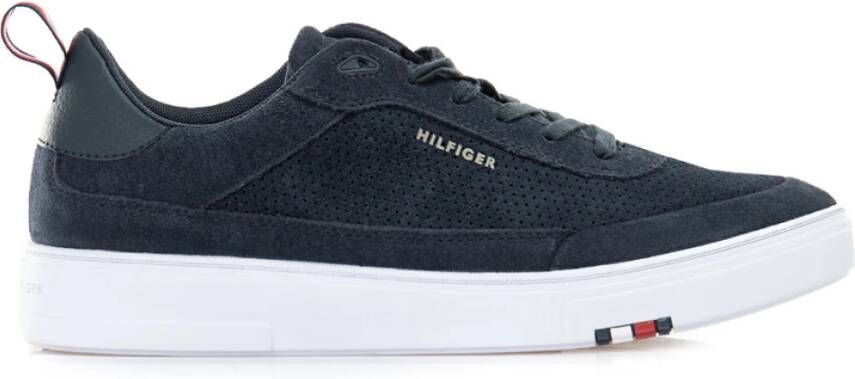 Tommy Hilfiger Heren leren sneakers OrthoLite klassiek design Blue Heren