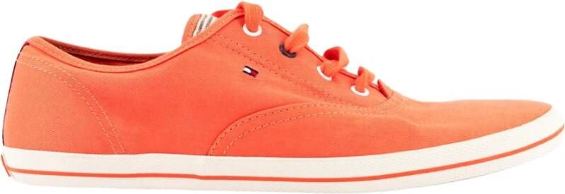 Tommy Hilfiger Heren Sneakers Oranje Rood Unisex Stijl Red Heren