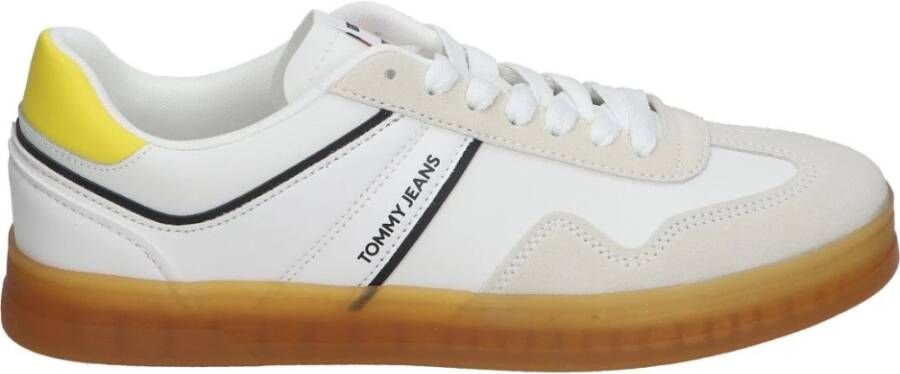 TOMMY JEANS Plateausneakers TJM LEATHER RETRO CUPSOLE vrijetijdsschoen lage schoen veterschoen met contrasterende details